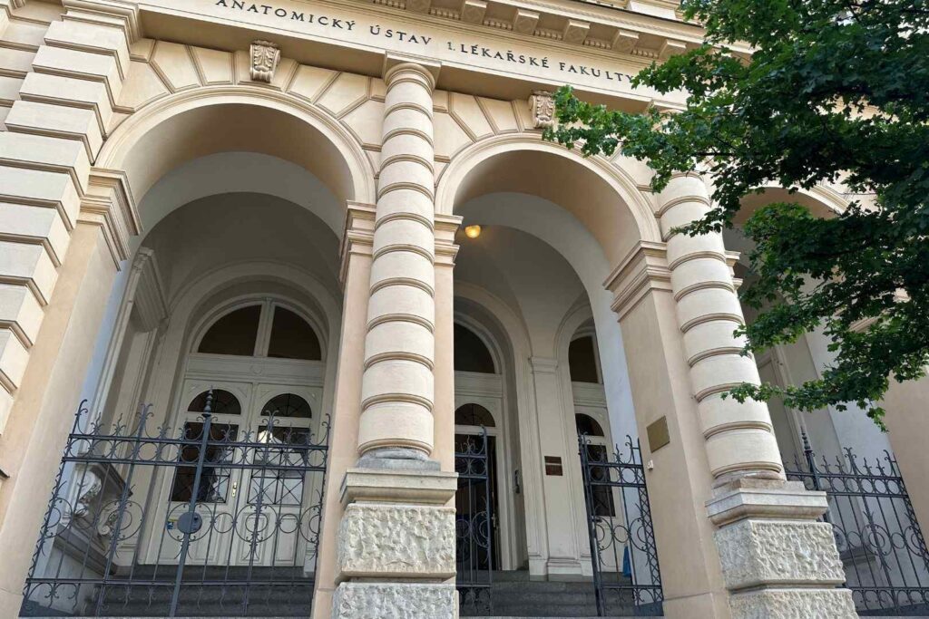 Entrance to the First Faculty of Medicine at Charles University in Prague